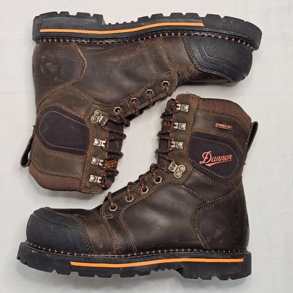 DANNER Trakwelt 8" Waterproof Leather Safety Boots Brown 13243 Men's Size 9D EUC - Picture 9 of 14